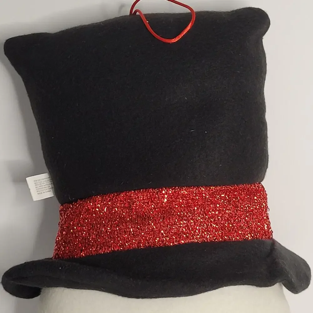 Festive Plush Snowman Head Christmas Decoration